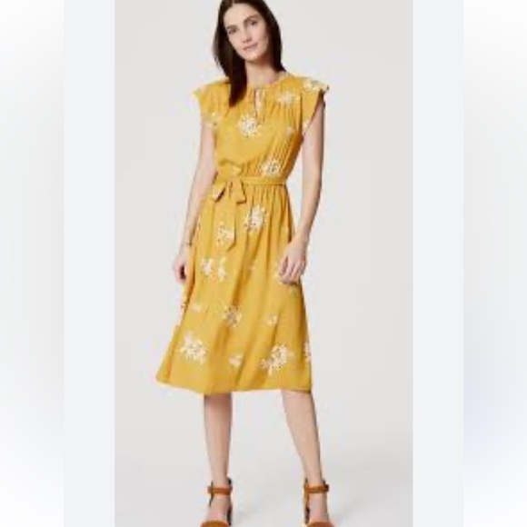 LOFT Dresses & Skirts - Ann Taylor LOFT Yellow Midi Dress SP